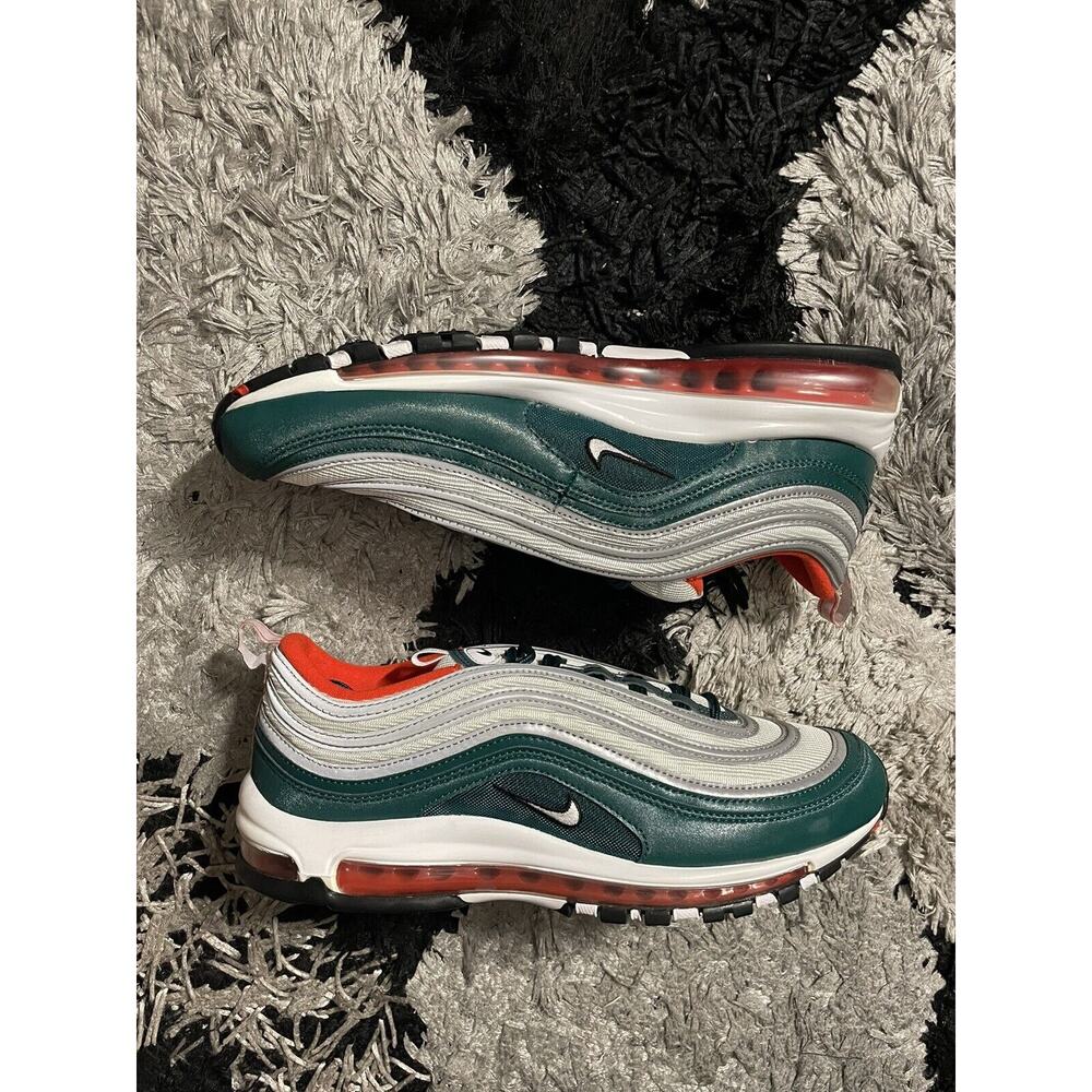 Nike Air Max 97 Shoes Green Orange Miami Dolphins Hurricane 921826-300 Size 11.5